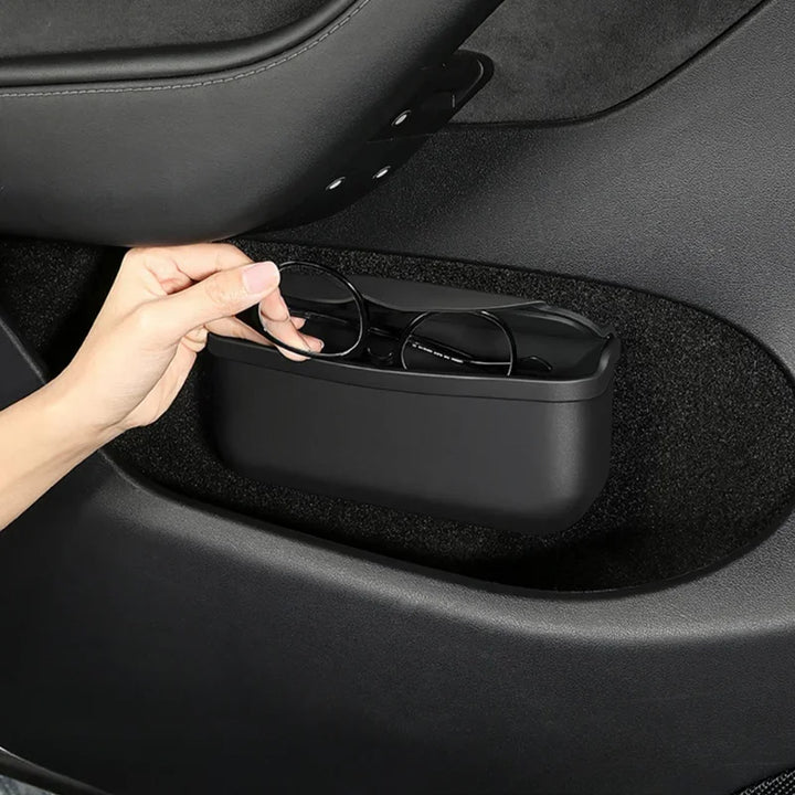 Sticky Seat Crevice Side Sunglasses Storage Box for Tesla Model 3/Model Y (2023) is available at Ludicrous EV.
