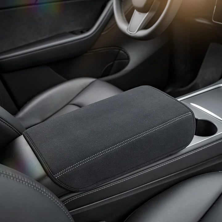 Premium Faux Suede Armrest Cover for Tesla Model 3/Y 2023-2024 is available at Ludicrous EV.