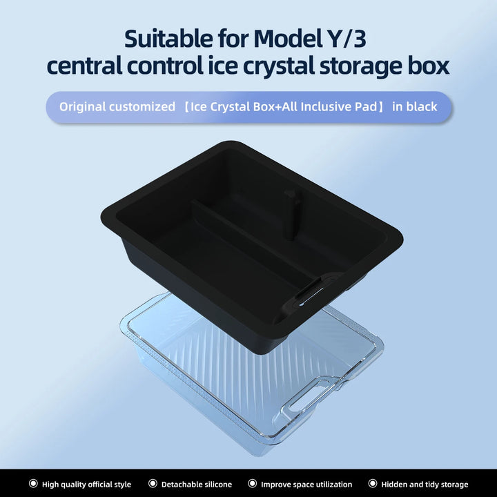 Central Control Armrest Storage Box for Tesla Model 3/Y 2023 is available at Ludicrous EV.