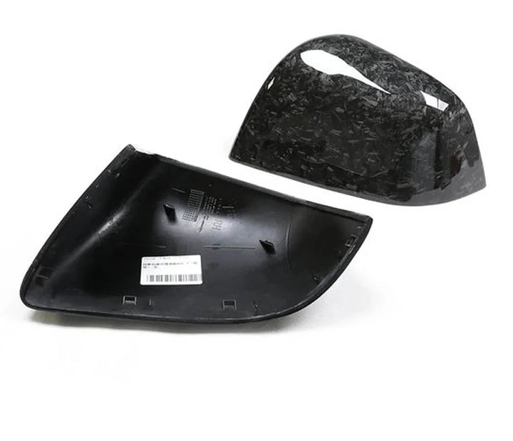 Gloss Black Carbon Fiber Mirror Caps Replacement Style for Tesla Model Y (2019-Up) is available at Ludicrous EV.