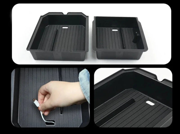 Central Armrest Storage Box with Glasses Holder For Tesla Model 3+