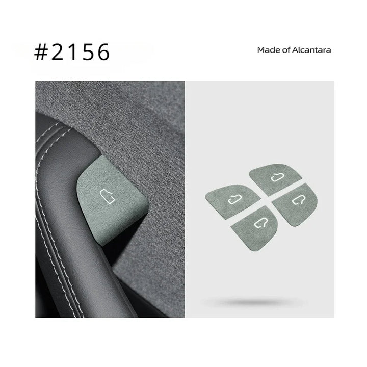 Suede Door Switch Patch Sticker for Tesla Model 3 Highland 2024 Alcantara at Ludicrous EV.