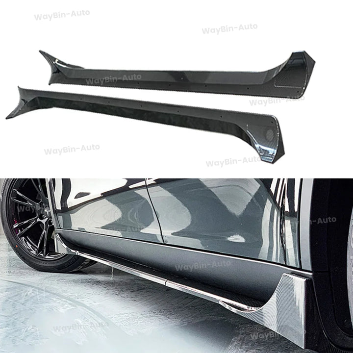 Glossy Carbon Black Side Skirt Body Kit - Aero Side Lip for Tesla Model 3/Model Y 2017-2024 is available at Ludicrous EV.