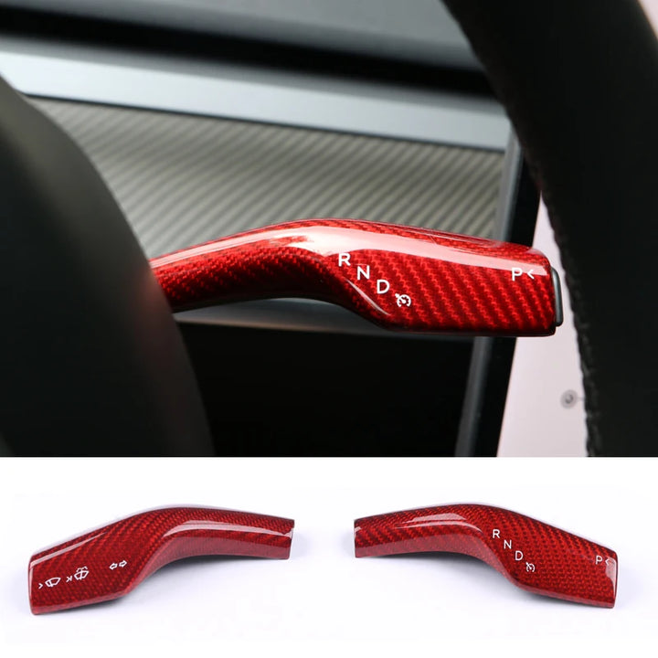 Real Dry Carbon Fiber Gear Lever Patch for Tesla Model 3/Y is available at Ludicrous EV.