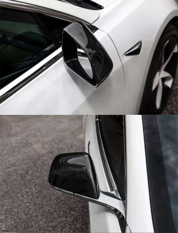 Real Carbon Fiber Rearview Mirror Cover for Tesla Model 3/Y 2017-2023 is available at Ludicrous EV.