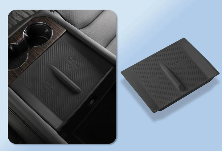 Wireless Charging Pad & Armrest Organizer For Tesla Model S/X 2024 is available at Ludicrous EV.