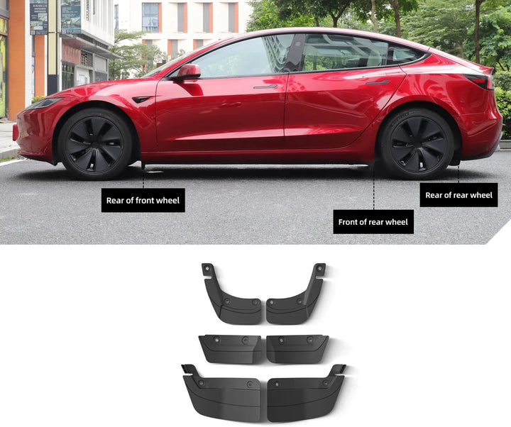 Rear Wheel Mud Flaps For Tesla Model Y/3 2020-2024 is available at Ludicrous EV.
