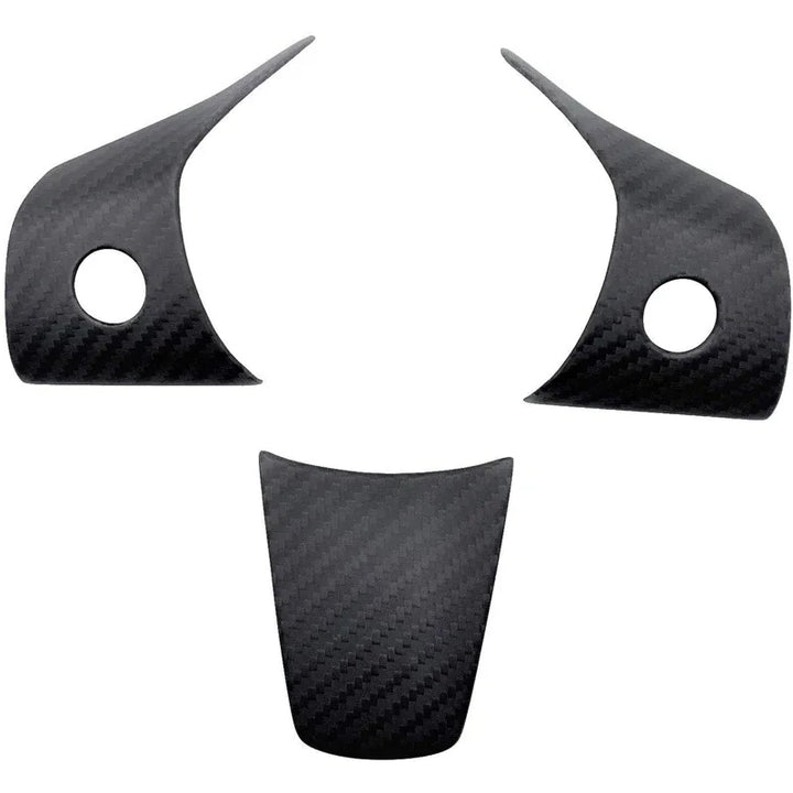 Real Dry Carbon Fiber Steering Wheel Patch for Tesla Model 3/Y 2017-2023 is available at Ludicrous EV.