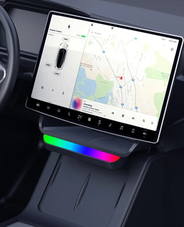 Wireless Smart Button & Center Screen Storage Box for Tesla Model 3/Model Y is available at Ludicrous EV.
