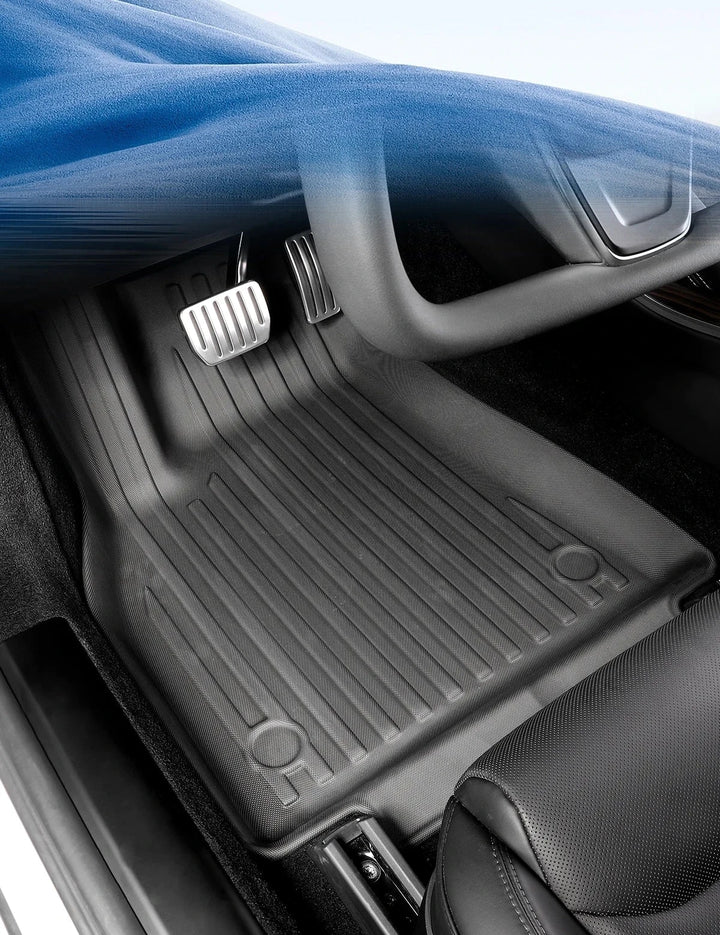 TPE Fully Coverage Floor Mats & Non-Slip Foot Pads For Tesla Model S 2024 is available at Ludicrous EV.