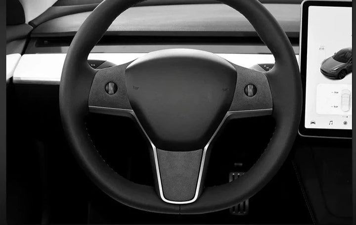 Steering Wheel Cover Sticker & Panel Trim Frame For Tesla Model 3/Y is available at Ludicrous EV.
