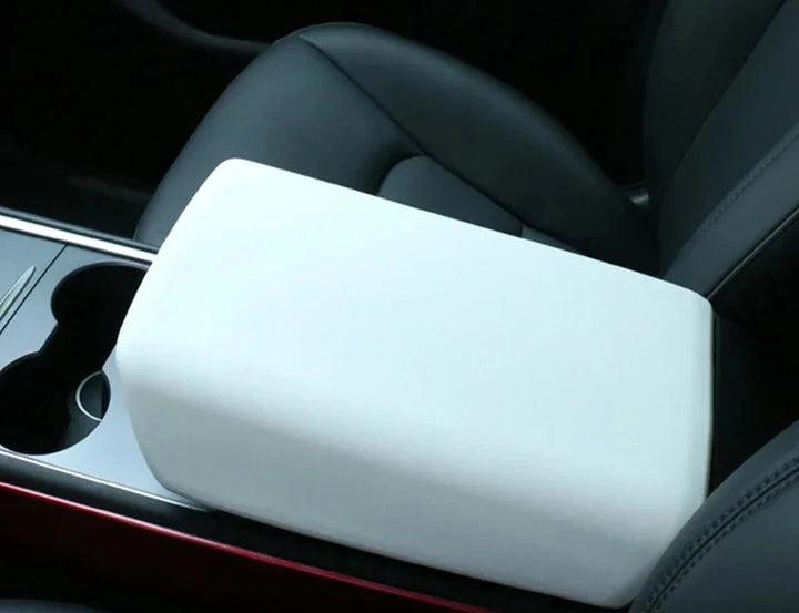 TPE Armrest Box Cover for Center Console – Protective Accessory for Tesla Model 3 Y which is available at Ludicrous EV.