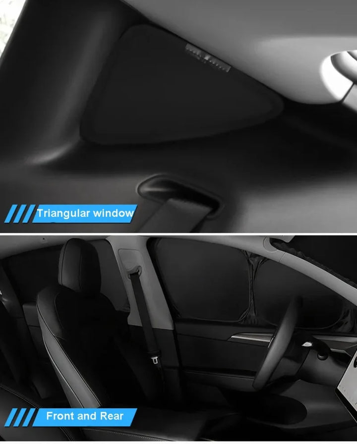 Car Sunshade Privacy Curtain for Side Windows and Windshield Heat Insulation for Tesla Model 3 Highland 2024 is available at Ludicrous EV.
