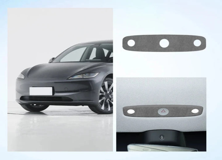 Suede Central Control/Door Switch Stickers for Tesla Model 3+ Highland is available at Ludicrous EV.