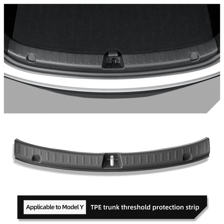 Rear Trunk Threshold Strip & Bumper Protective Cover For Tesla Model Y 2024 is available at Ludicrous EV.
