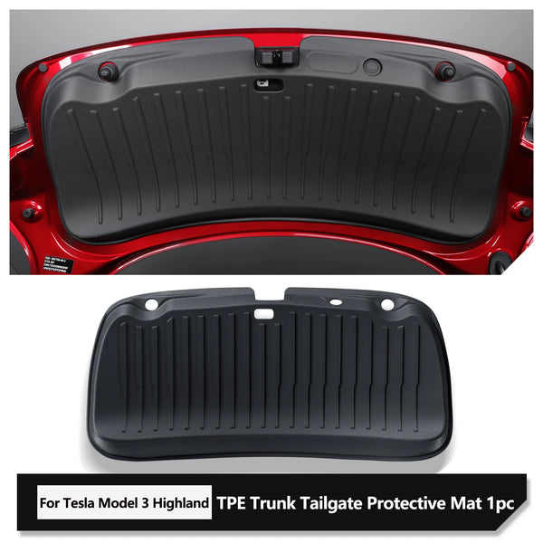 Car Trunk Tailgate Protective Mat TPE Wear-Resistant Pad for Tesla Model 3 Highland 2024 is available at Ludicrous EV.
