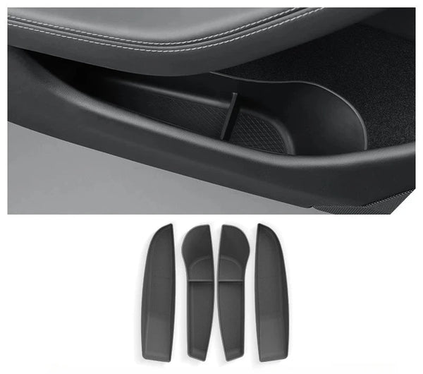 Car Door Side Storage Box with Armrest Umbrella Tray Organizer – Front & Rear Door Storage Accessories for Tesla Model 3/Model Y/Model 3+ at Ludicrous EV.