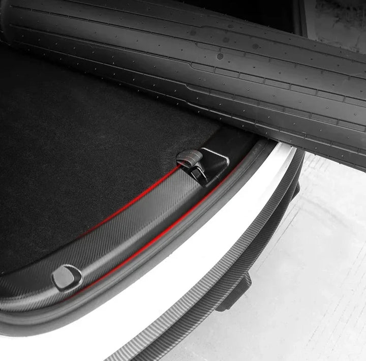 3D Carbon Fiber Trunk Protector for Tesla Model Y is available at Ludicrous EV.
