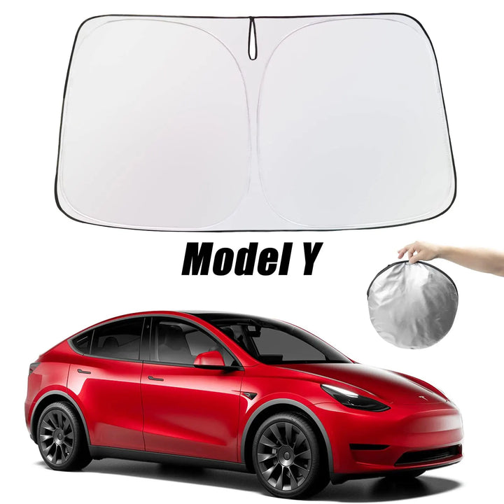 Heat Protection Folding Windshield Sunshade for Tesla Model 3/Y 2024 is available at Ludicrous EV.