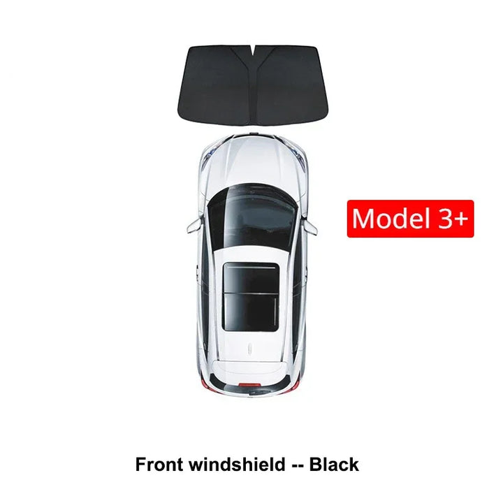 Car Sunshade Privacy Curtain for Side Windows and Windshield Heat Insulation for Tesla Model 3 Highland 2024 is available at Ludicrous EV.
