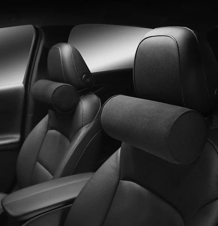 Alcantara Suede Car Neck Pillow – Circular Headrest for Cervical Spine Protection is available at Ludicrous EV.
