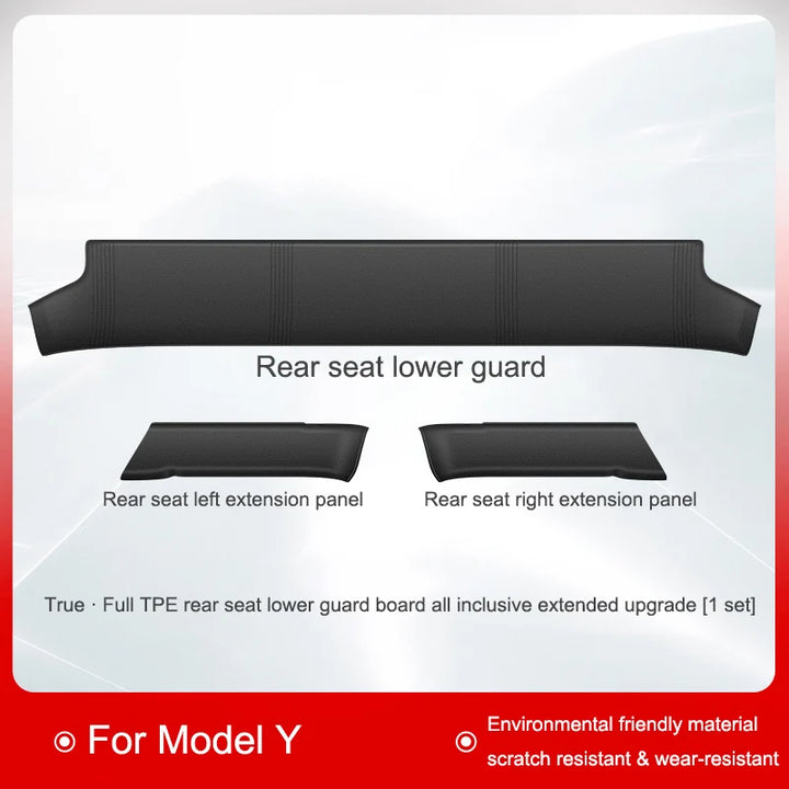 TPE Anti-Dirty Rear Seat Kick Mat for Tesla Model Y is available at Ludicrous EV.