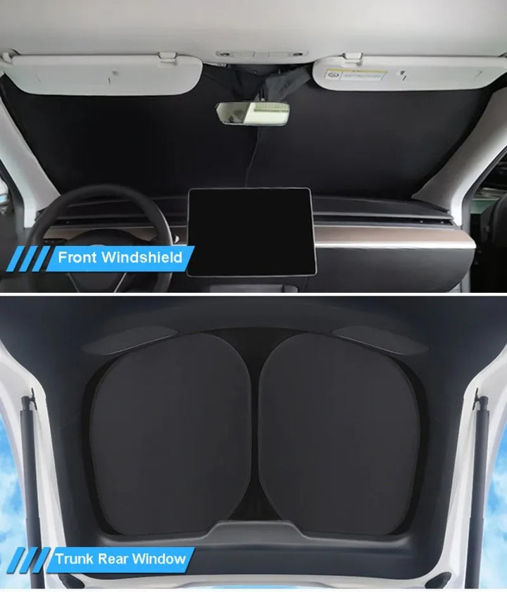 Car Sunshade Privacy Curtain for Side Windows and Windshield Heat Insulation for Tesla Model 3 Highland 2024 is available at Ludicrous EV.
