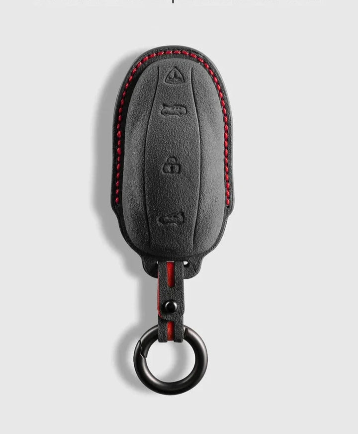 Premium Key Fob Cover for Tesla Model Y & Model 3 Alcantara at Ludicrous EV.
