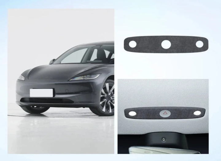 Suede Central Control/Door Switch Stickers for Tesla Model 3+ Highland is available at Ludicrous EV.