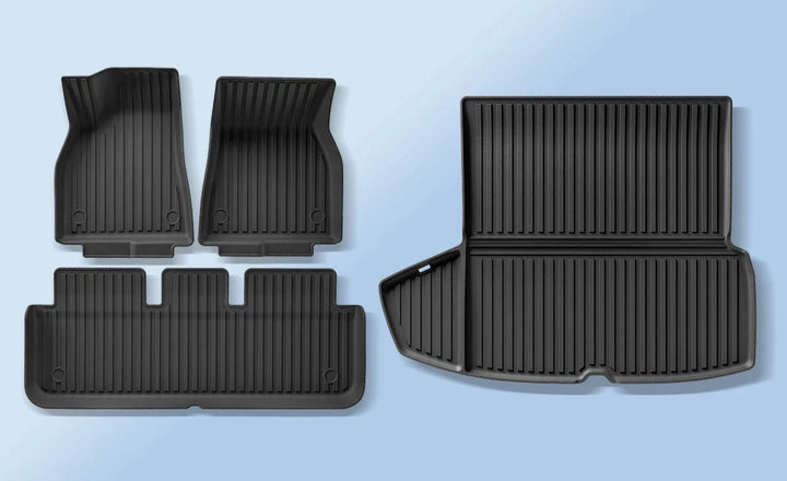 TPE Fully Coverage Floor Mats & Non-Slip Foot Pads For Tesla Model S 2024 is available at Ludicrous EV.