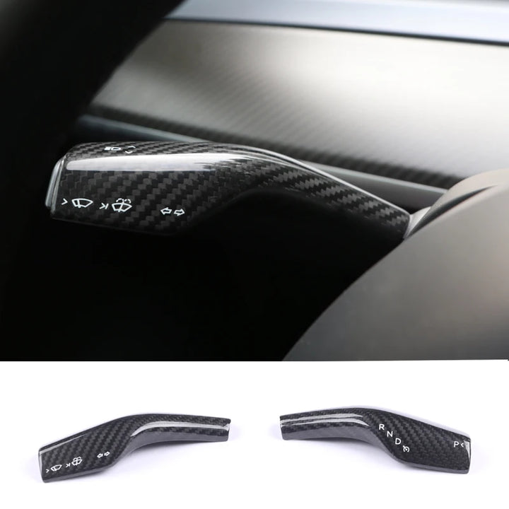 Real Dry Carbon Fiber Gear Lever Patch for Tesla Model 3/Y is available at Ludicrous EV.