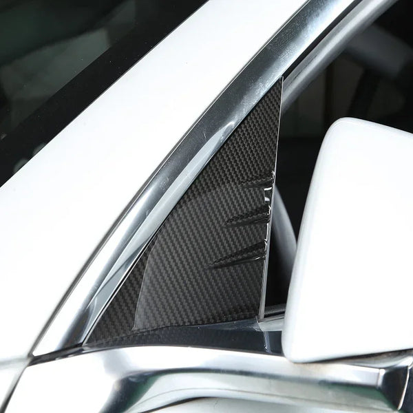 Real Carbon Fiber A-Pillar Window Triangle Spoiler Patch for Tesla Model 3/Model Y/Model 3+ Highland 2024 at Ludicrous EV.