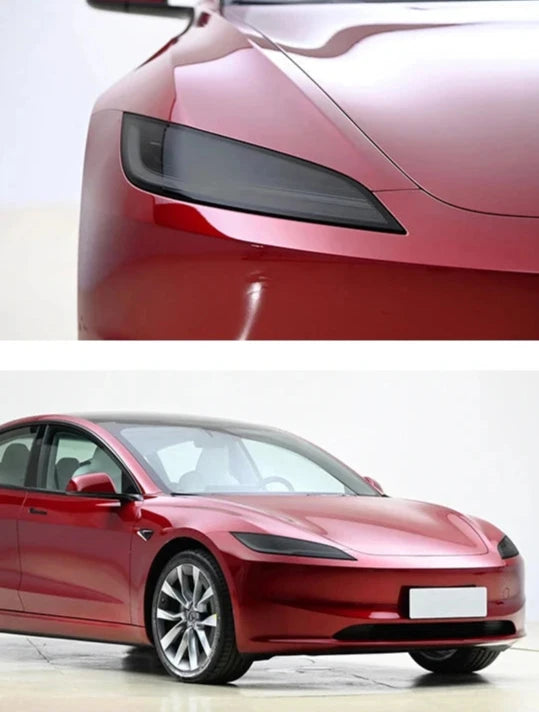 Smoked Black TPU Transparent Headlamp Protective Film for Tesla Model 3 Highland 2024 is available at Ludicrous EV.
