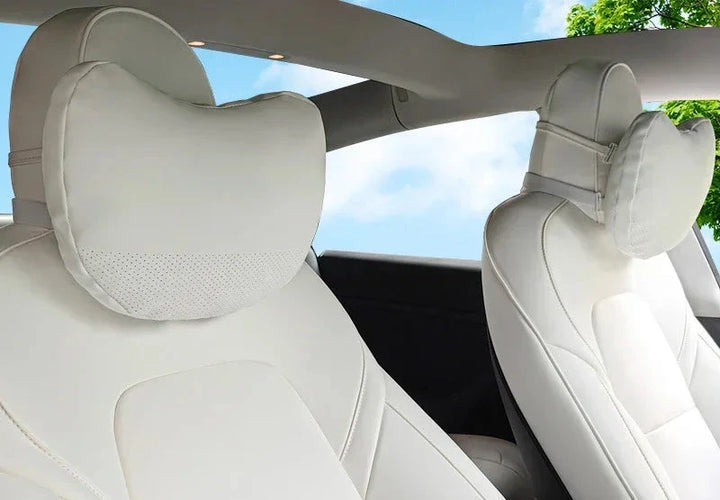 Leather Seat Headrest Pillows for Tesla Model 3/Model Y/Model S/Model X/Model 3+ Highland is available at Ludicrous EV.
