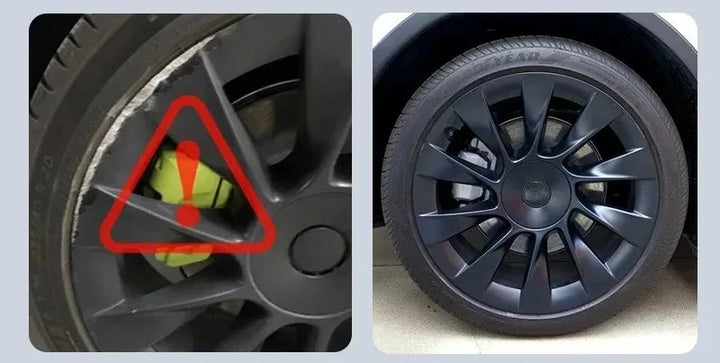 Wheel Hub Protection Cover Set, 4-Piece 20/21 Inch Rim Covers for Tesla Model Y at Ludicrous EV.