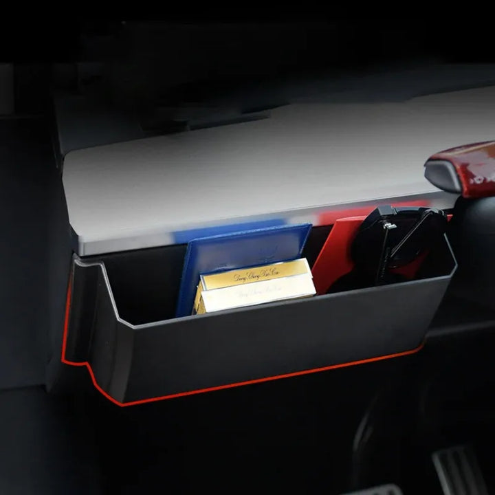 Dashboard Storage Box for Tesla Model 3/Model Y (2023) is available at Ludicrous EV.
