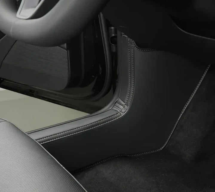 Front and Rear Door Sill Pads in Nappa Leather, Welcome Pedal Threshold Strips for Tesla Model 3 Highland 2024  is available at Ludicrous EV.