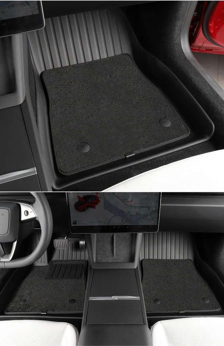 TPE Waterproof Floor Mats & Foot Pad Set For Tesla Model 3 Highland 2024 is available at Ludicrous EV.
