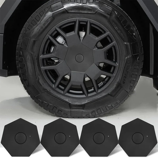 Stylish Wheel Center Hubcaps for Tesla Cybertruck 2024 is available at Ludicrous EV.

