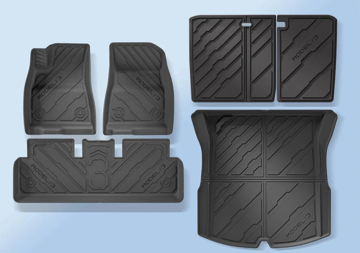 TPE Waterproof Non-Slip Foot Mats & Rear Trunk Mat For Tesla Model 3 Highland 2024 is available at Ludicrous EV.
