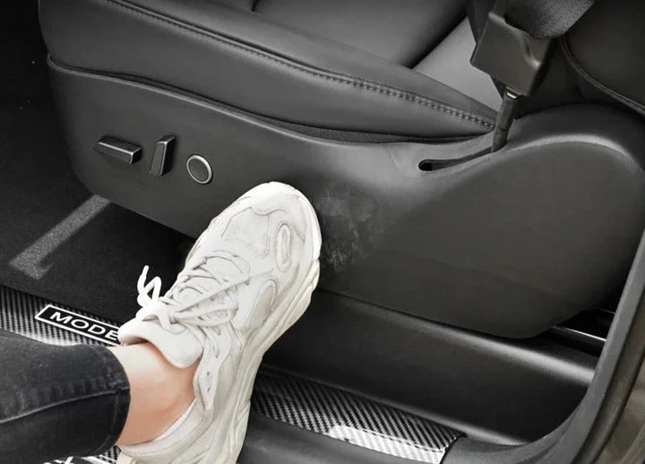 Leather Anti-Kick Seat Side Protector for Both Sides for Tesla Model 3+ is available at Ludicrous EV.
