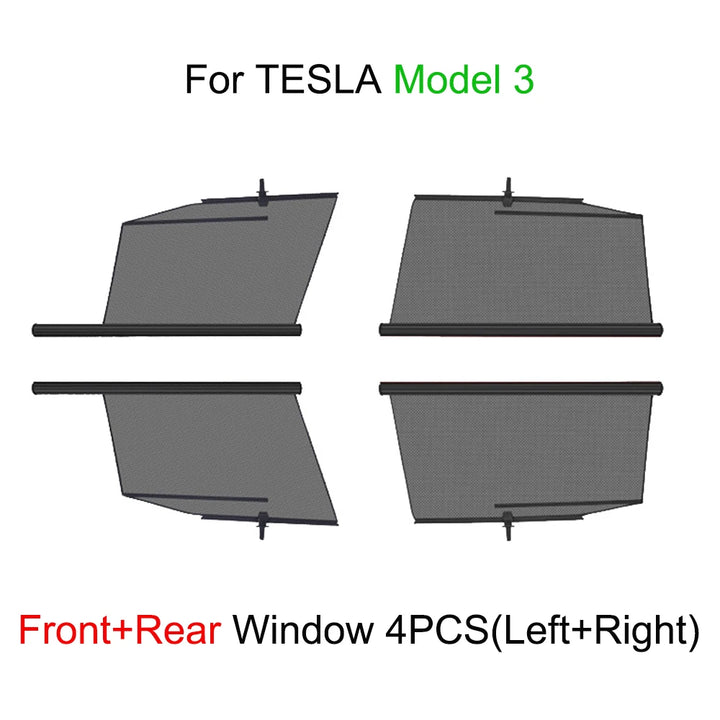 Retractable Side Window Sunshade Telescopic Shade for Tesla Model 3/Y is available at Ludicrous EV.
