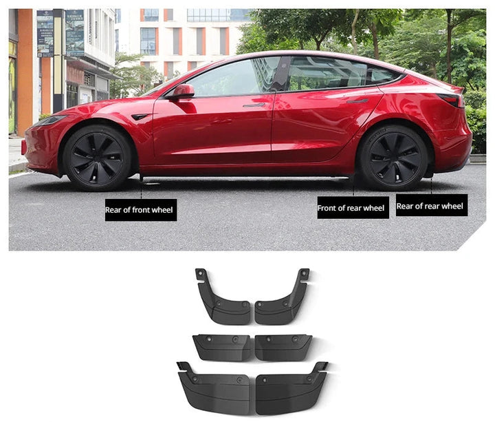 Invisible TPE Mud Guards for Tesla New Model 3 Highland 2024