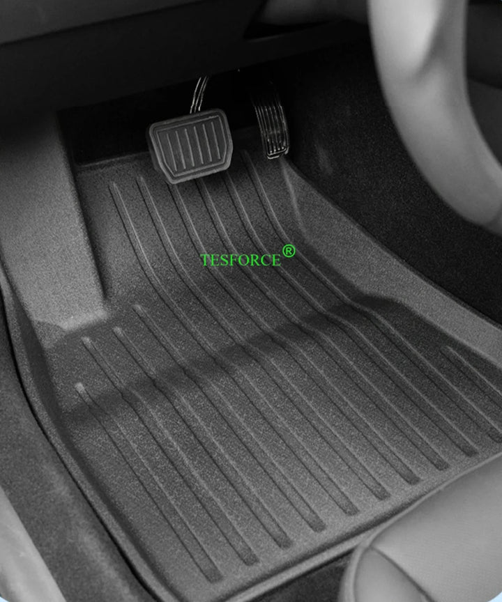 Foot Mats Set TPE Floor Cargo Tray Anti-Kick Protector with Frunk & Trunk Covers for Tesla Model 3 Highland 2023-2024 is available at Ludicrous EV.