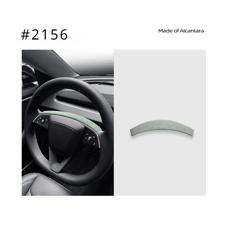 Suede Steering Wheel Trim Panel for Tesla Model 3+ Alcantara  is available at Ludicrous EV.