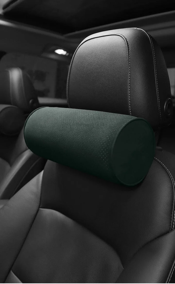 Alcantara Suede Car Neck Pillow – Circular Headrest for Cervical Spine Protection is available at Ludicrous EV.
