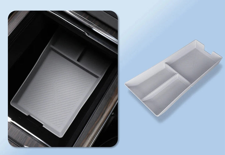 Wireless Charging Pad & Armrest Organizer For Tesla Model S/X 2024 is available at Ludicrous EV.