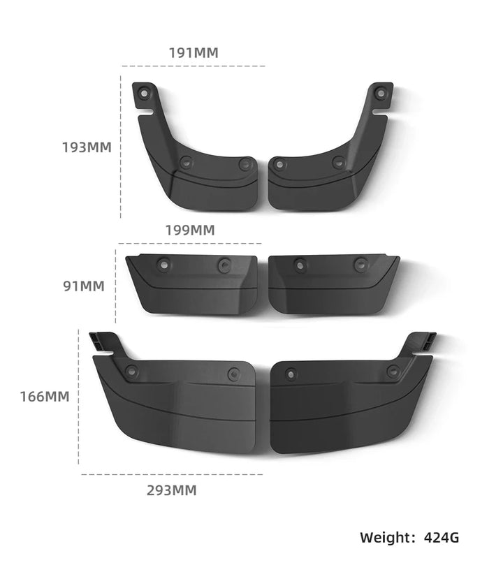 Invisible Mud Flaps & Wheel Fenders 6pcs/Set For Tesla Model 3 Highland 2024 at Ludicrous EV.