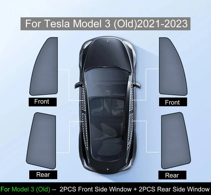 Magnetic Track Side Window Sunshades with Dual-Layer Insulation For Tesla Model Y is available at Ludicrous EV.