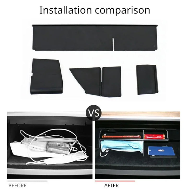 Glove Box Partition Plate for Tesla Model 3/Model Y (2022-2023) is available at Ludicrous EV.

